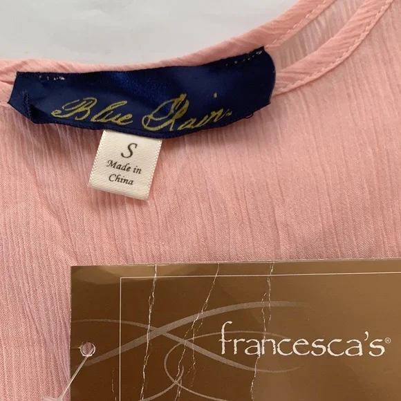 NWT francesca’s Blue Rain Cold Shoulder Blouse - Picture 5 of 6